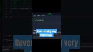 How to reverse string very simple logic | #javascript #developer #shots #coding #interview #job