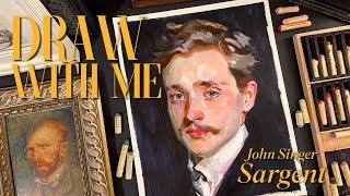 Recreating my favourite painting with Oil Pastel | John Singer Sargent, Relaxing art process video