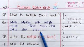 multiple catch block in java | Learn Coding