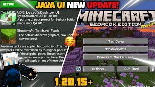 Java Ui New UpdateFor Minecraft Pe new version 1.20.15