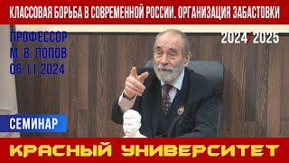 Классовая борьба в современной России. Организация забастовки. Профессор М. В. Попов. 06.11.2024.