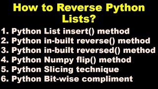 Python 3 Basics # 4.3 | How to reverse Python Lists?