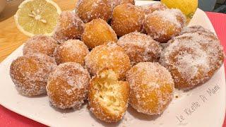 FRITTELLE DELLA NONNA AL CUCCHIAIO in 5 minuti - Nuvolette Sofficissime al limone per Carnevale 