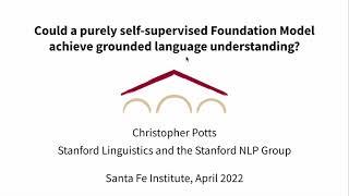 Could a purely self-supervised Foundation Model achieve grounded language understanding?