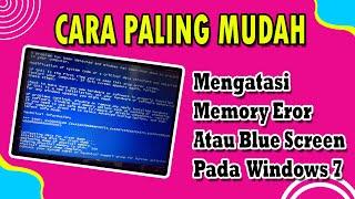 CARA MENGATASI CRASH DUMP MEMORY ATAU BLUE SCREEN PADA WINDOWS 7 // how to fix crash dump memory