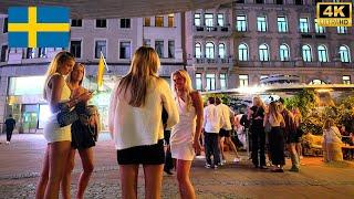 Stockholm Nightlife Sweden  HOT SUMMER NIGHT | MOST UPSCALE AREAS | STUREPLAN | ÖSTERMALM | 4K