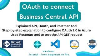 api in business central | connect to the business central api | oauth 2.0 azure credential in bc