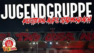 Ultras klettern für Choreo gegen FC St. Pauli aufs Stadiondach...