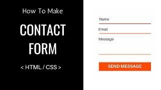 How To Make A Contact Form Using HTML And CSS - Easy Tutorials