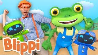 The Excavator Song Dance | Songs For Kids | Blippi & @GeckosGarage