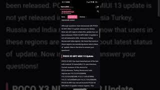 POCO X3 NFC MIUI 13 UPDATE IS COMING SOON TO OTHER REGIONS!
