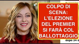 COLPO DI SCENA: L'ELEZIONE DEL PREMIER SI FARÀ COL BALLOTTAGGIO