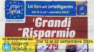 Volantino Eurospin dal 12 al 22 settembre 2024 in anteprima