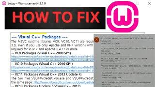 How to fix wampserver installing error (VC++ packages install)