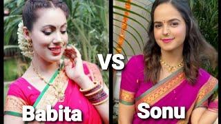#sambhaviqueen #tmkoc Munmun Datta Aka Babita VS Palak Sindhwani Aka Sonu️in same  Who is best?