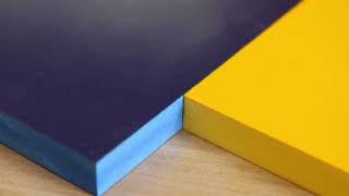 Yellow Red Blue Green PVC sheet for interior design.