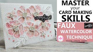 Faux Watercolor Techniques | Watercolor Effect on Stamps | Watercolor Stamped Flowers | DIY Cards