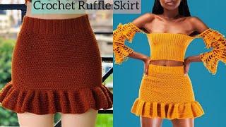 How To Crochet A Ruffle Skirt / Beginner Friendly