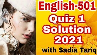 Eng501 Quiz Solution with Sadia Tariq