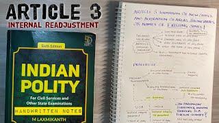 Article 3 of Indian Constitution Explained with Notes