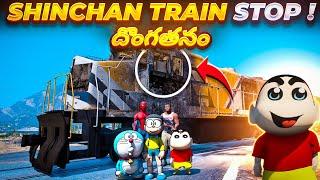 Shinchan Doraemon Nobita & Spiderman Stops The Train For Containers || GTA5 Train stopping