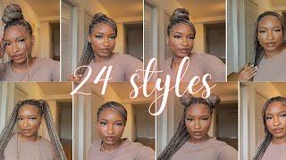 24 CUTE WAYS TO STYLE KNOTLESS BRAIDS || no hair-tie needed