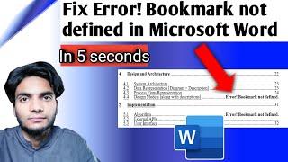 How to fix error bookmark not defined in Microsoft Word in laptop or computer