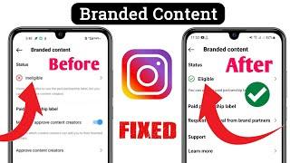 Instagram Branded Content Tool Not Eligible Problem Solve || Enable Branded Content in instagram