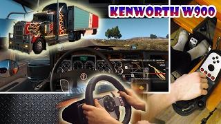 Kenworth W900 - American Truck Simulator with Logitech G27 | Wheel/feet camera #1 