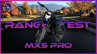 Talaria MX5 Pro Real World Range Test - Street Suburban Riding - Hyper Mode Only - 195 Pound Rider