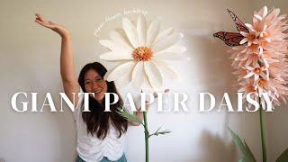 Giant Paper Daisy Backdrop DIY Tutorial How to make paper flowers 