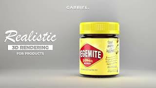 Vegemite Jar - Realistic 3D Model - Rendering - Modeling - Blender - Gabriel