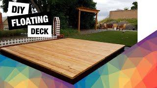 DIY Floating Deck | How to build a detached deck | Backyard Ground Level Deck