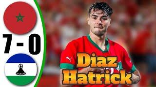  Morocco vs Lesotho 7-0 Maroc vs Lesotho Highlights Brahim Diaz Hat Trick Africa Cup of Nations