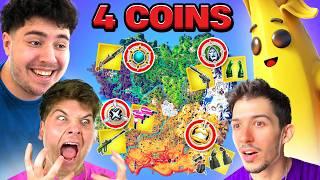 Le DÉFI MYTHIQUE des 4 COINS MARVEL de Fortnite ! (ft Sly, NATMOR, Wig)