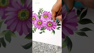 EASY Flower Painting For Beginners Acrylics #shorts