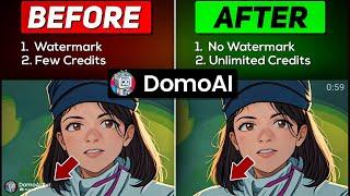 DomoAi No Watermark And unlimited Credits Trick 2024 || Domo Ai Watermark Remove || By Nithish Fx