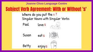 When to use 's' or without 's'  Subject Verb Agreement English Grammar V2  L1 (2019)