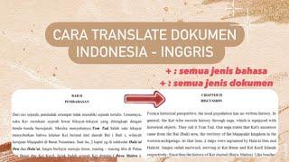 Cara Translate Dokumen Bahasa Indonesia ke Bahasa Inggris