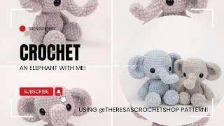 Crochet an Elephant with me!  Using @theresascrochetshop pattern! #crochet #plushys #elephant