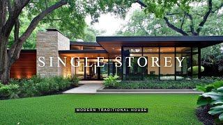 Elegant Single-Storey Modern Traditional House: Top Designs Blending Charm and Contemporary Style