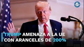 Trump amaga con imponer aranceles de 200% al vino y la champaña de Francia y la UE