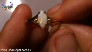 White Opal Solid GP size N 1/2 US 6 3/4