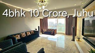 10 Crore,Fully Furnished with Electronics 4bhk 1870 usable carpet, Juhu.