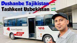 Ep 182 Dushanbe to Tashkent Bus | Tajikistan to Uzbekistan Bus   4K