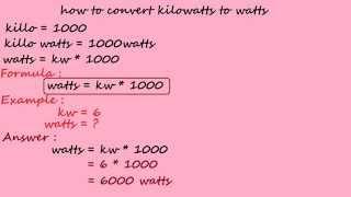 how to convert kilowatts to watts - electrical calculation