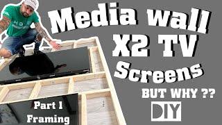 How To Build A Frame For A Media Wall - With Two TVs? #carpentry #diy #homeimprovement #woodworking