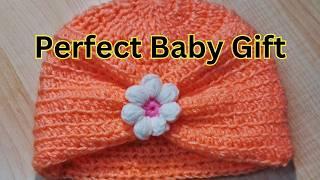 The Cutest Baby Beanie (Easy Rib Stitch!)