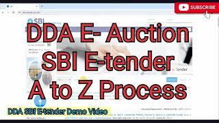 DDA E-tender SBI e Auction | LIVE BIDDING PROCESS DEMO VIDEO | DDA 2023-24