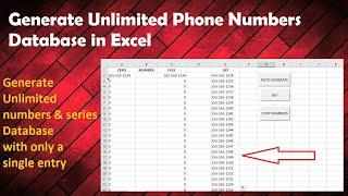 How to Generate Unlimited Mobile Phone Numbers Database in Excel